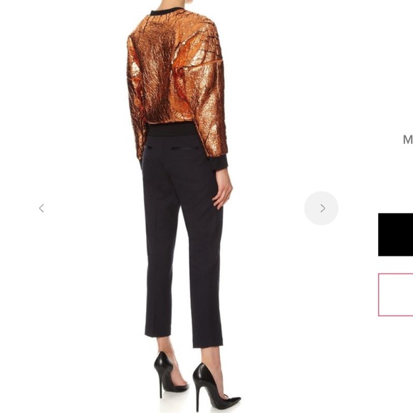 NWT 3.1 Phillip Lim Metallic Futuristic Sweatshirt Cropped Gold Sweater S $395 - Picture 3 of 16